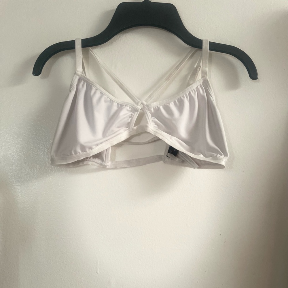 White adjustable strap bikini top